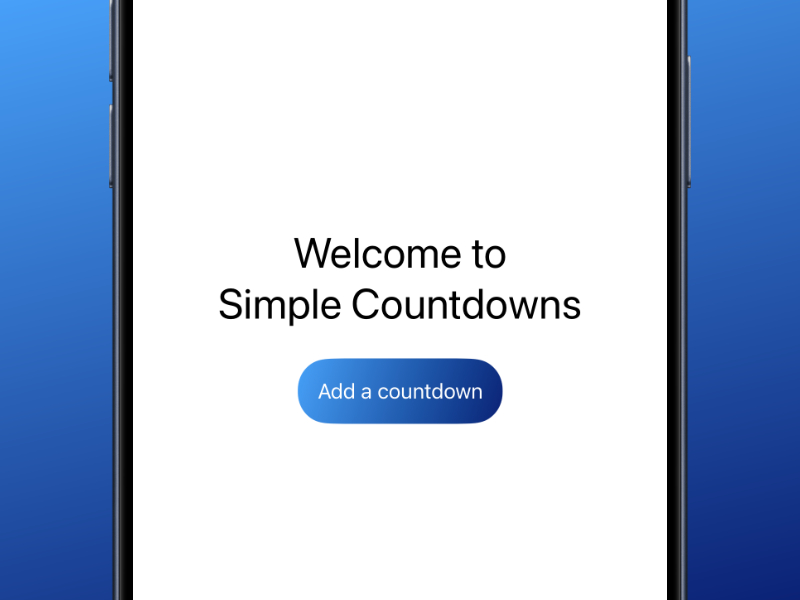 Welcome to Simple Countdowns. Add countdown.
